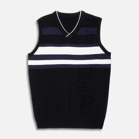  피엑스지 니트 베스트 CMMS25ASV319 BLACK DOM