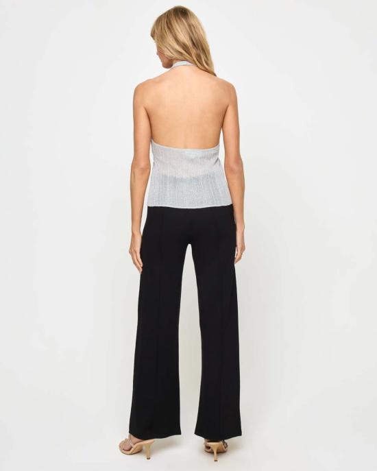  엘스페이스 민소매 티셔츠 LSpace 칼리 홀터 탱크 메탈릭 실버 - L SPACE