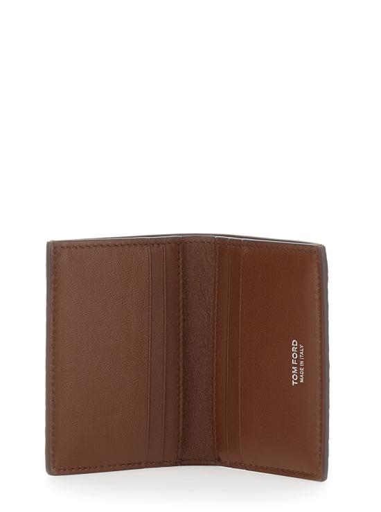 26SS 톰포드 크로커다일 엠보스드 레더 폴디드 카드 홀더 Y0417LCL439SEBN Brown - TOMFORD