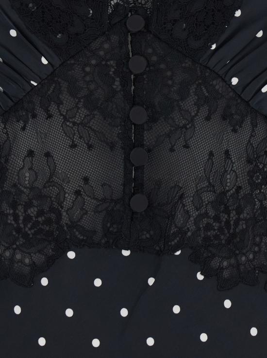 26SS 셀프 포트레이트 롱 원피스 RS26176XABBLACKANDWHITE Black - SELF PORTRAIT