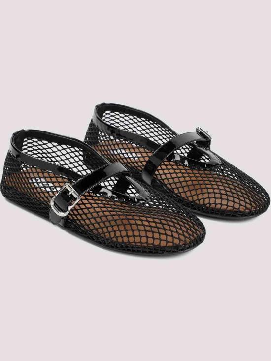  알라이아 피쉬넷 발레 플랫 AA3A029TK007999 BLACK - ALAIA
