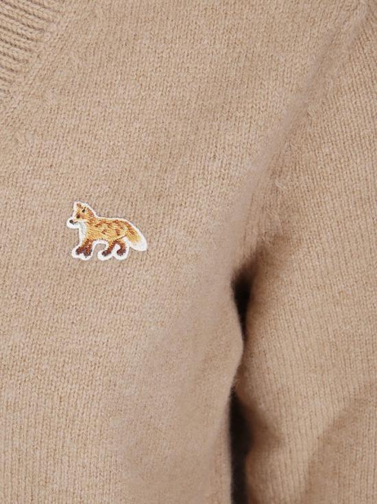 25FW 메종키츠네 베이비 폭스 램스울 박시 가디건 PW00501KT1006 Brown - MAISON KITSUNE