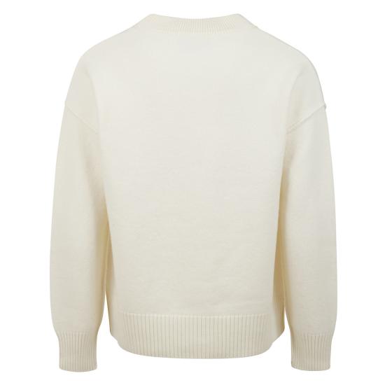 25FW 아미 하트 로고 인타르시아 V넥 가디건 UKC367 018 Neutrals - AMI