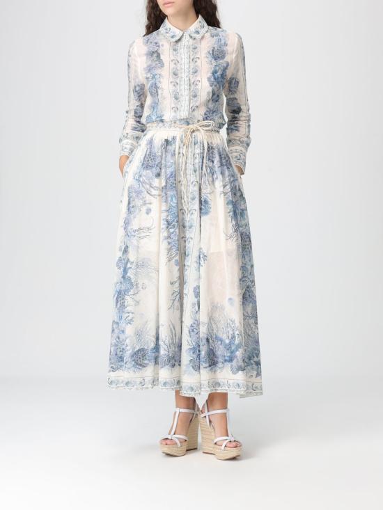 26SS 짐머만 롱 스커트 5851SRS262 BLTL White - ZIMMERMANN