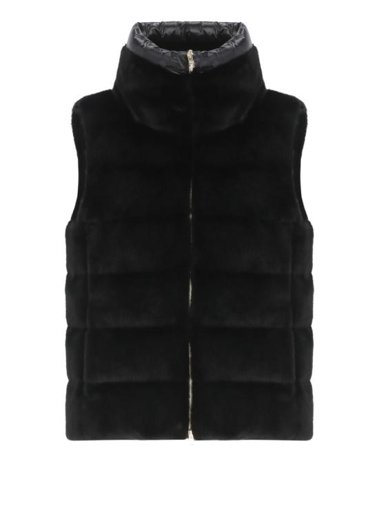 25FW 에르노 레이디 얼터너티브 퍼 & 울트라라이트 나일론 베스트 PI002122D126309300 Black