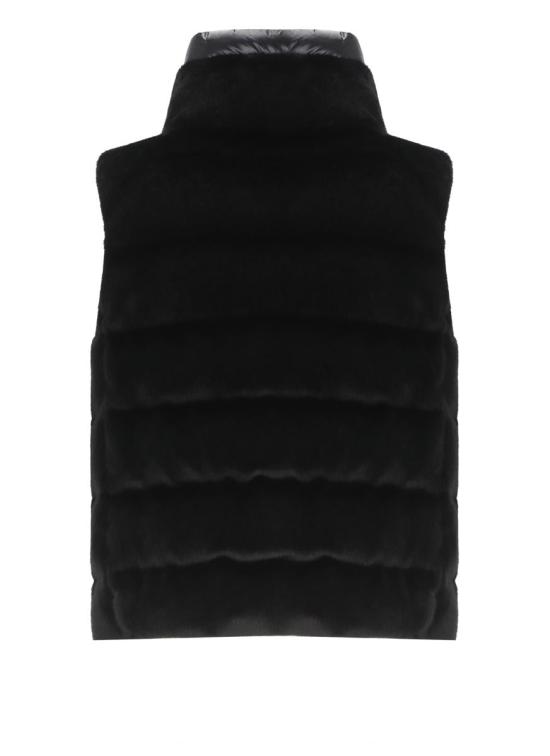 25FW 에르노 레이디 얼터너티브 퍼 & 울트라라이트 나일론 베스트 PI002122D126309300 Black - HERNO