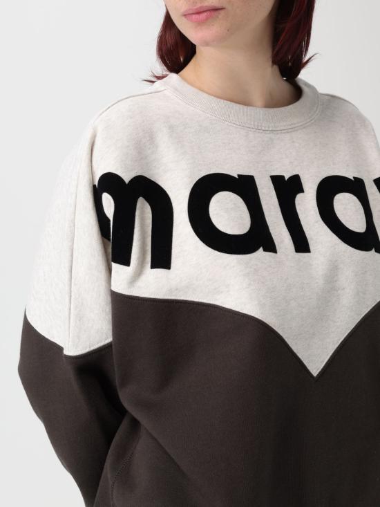 26SS 이자벨마랑에뚜왈 휴스턴 투톤 마랑 스웨트셔츠 SW0006FAA1M08E 02FK Black - ISABEL MARANT ETOILE