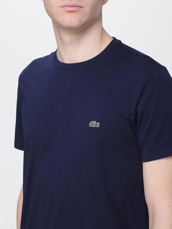 25FW 라코스테 피마 코튼 저지 크루넥 티셔츠 TH6709 166 Blue - LACOSTE