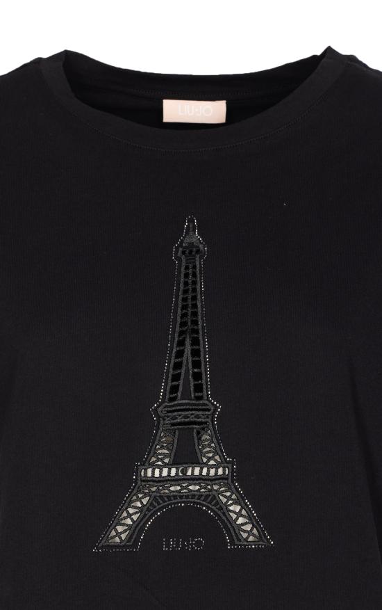 26SS 리우조 반팔 티셔츠 WA6413JS904 P9317 Black - LIU JO