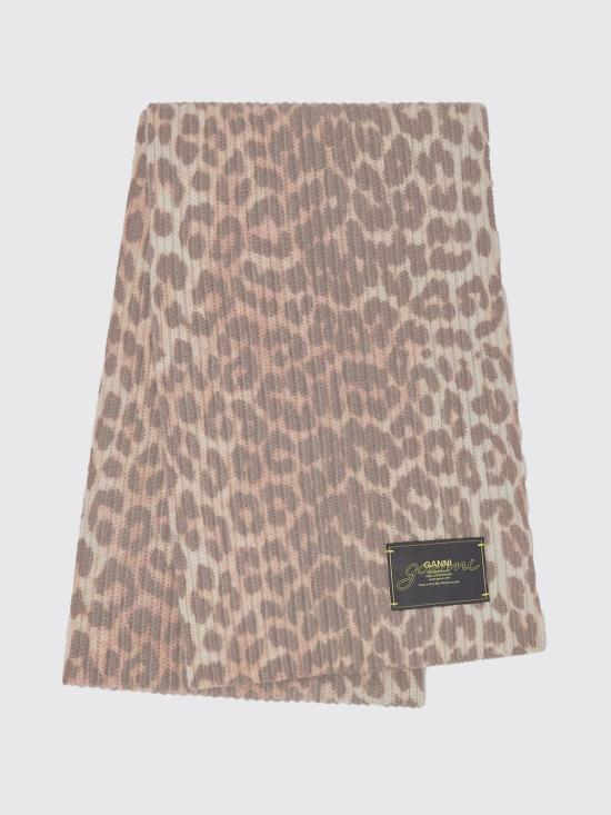 25FW 가니 레오파드 울 니트 스카프 A7267 943 Multicolor