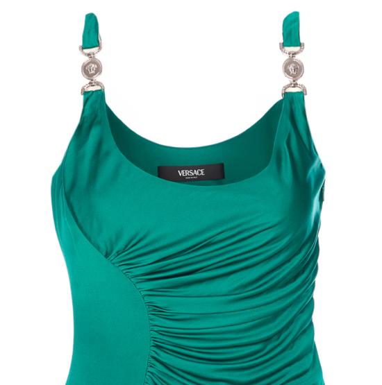 26SS 베르사체 미디 원피스 1022606 1A124971GQ50 Green - VERSACE