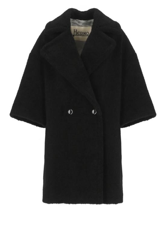 25FW 에르노 멜란지 테디 더블 브레스티드 코트 GC000492D127359300 Black