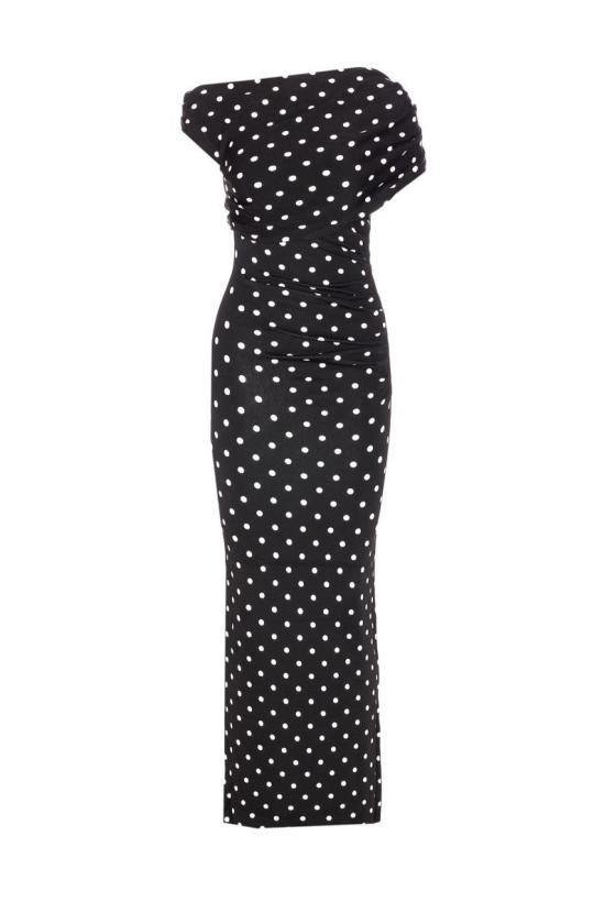 26SS 셀프 포트레이트 롱 원피스 108MABLACK WHITE Black