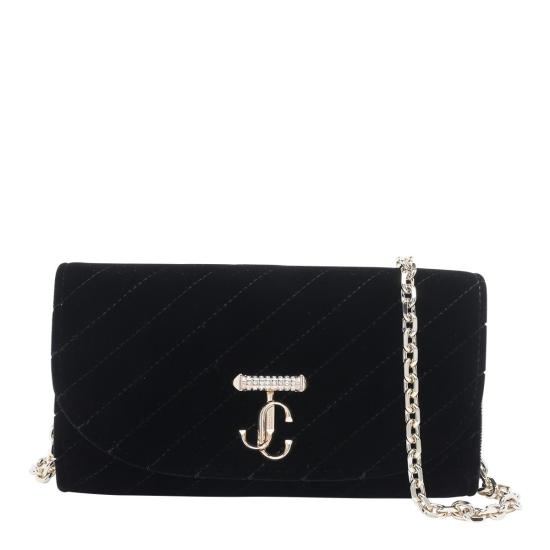 26SS 지미추 가죽소품 AVN CURVE WALLET CHNAJNBLACK SHINY GOLD Black