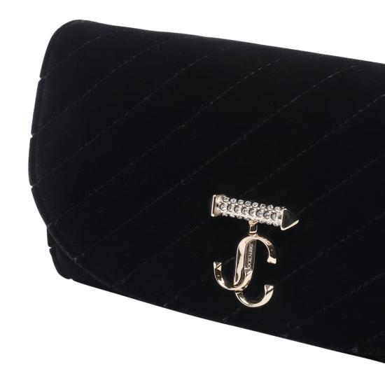 26SS 지미추 가죽소품 AVN CURVE WALLET CHNAJNBLACK SHINY GOLD Black - JIMMY CHOO