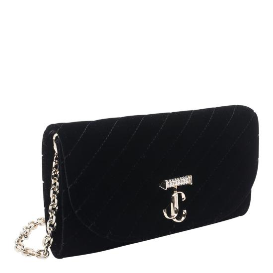 26SS 지미추 가죽소품 AVN CURVE WALLET CHNAJNBLACK SHINY GOLD Black - JIMMY CHOO