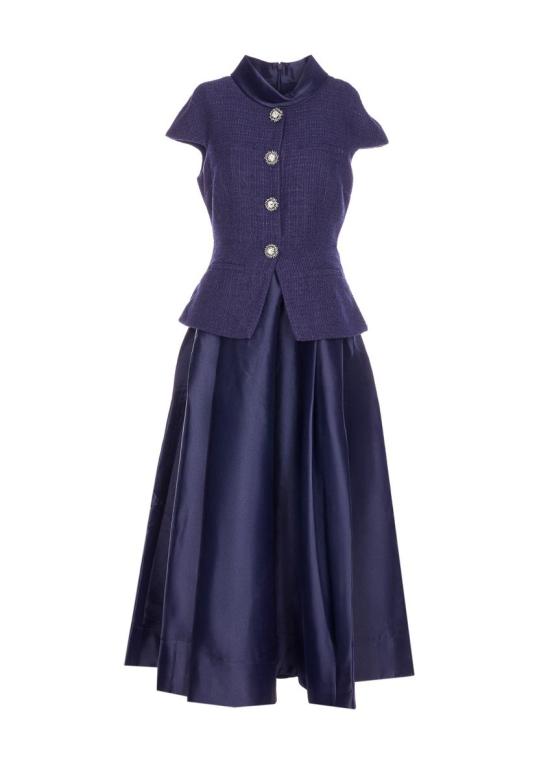 26SS 셀프 포트레이트 롱 원피스 161MNAVY BLUE