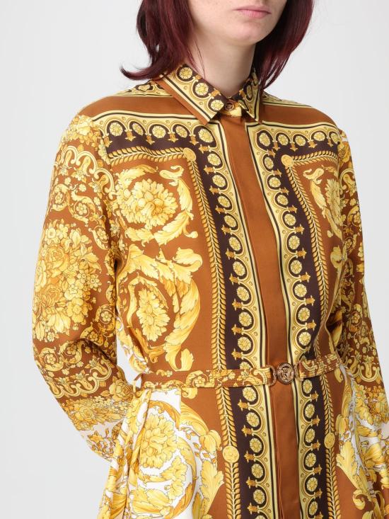 25FW 베르사체 롱 원피스 10189331A15215 5N790 Brown - VERSACE