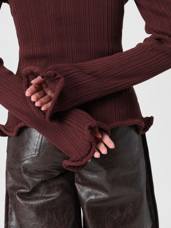 25FW 세퍼 터틀넥 WFW25PALOMA MAROON RIB JERSEY Brown - SEFR