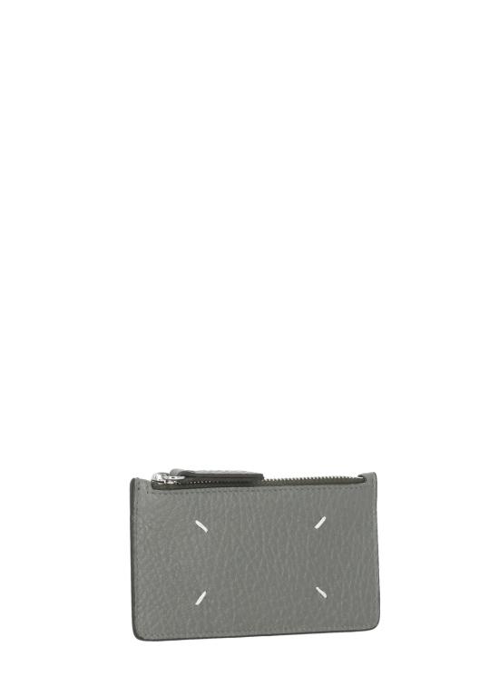 25FW 마르지엘라 스티치 레더 지퍼 카드 홀더 S56UI0143 P4455T8127 Grey - MAISON MARGIELA