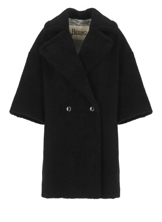 25FW 에르노 멜란지 테디 더블 브레스티드 코트 GC000492D 127359300 Black