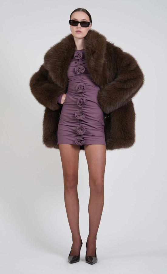  논살란트 레이블 숏 원피스 논캐런트 라벨 루마 드레스 플럼 - NONCHALANT LABEL