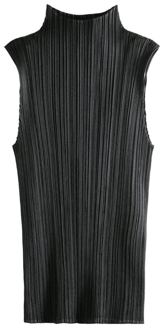  플리츠플리즈 민소매 티셔츠 PP59JK10215 BLACK DOM