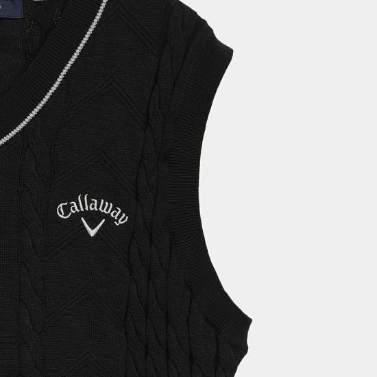  캘러웨이 니트 베스트 C252191001010 BLACK DOM - CALLAWAY