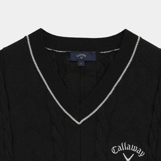  캘러웨이 니트 베스트 C252191001010 BLACK DOM - CALLAWAY