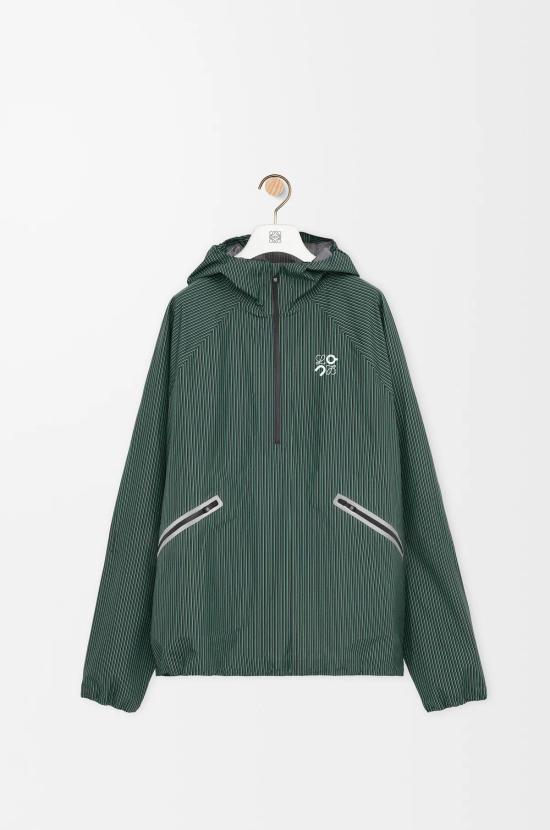  로에베 후드 티셔츠 H929Y02X20 4101 GREEN BLACK DOM