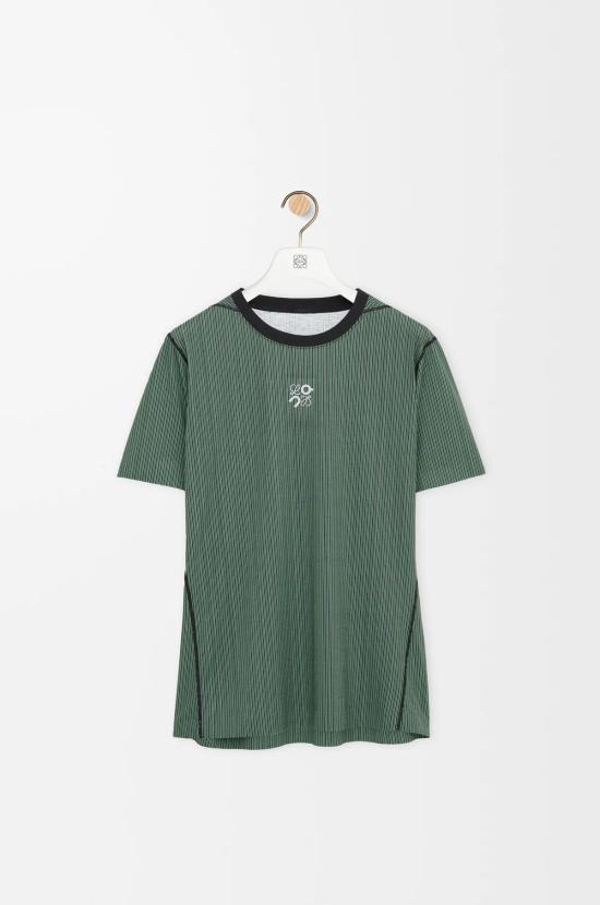 로에베 반팔 티셔츠 H929Y22X08 4101 GREEN BLACK DOM