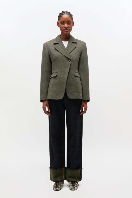  가니 수트 세트 Ganni Mouline 블레이저 포레스트 나이트