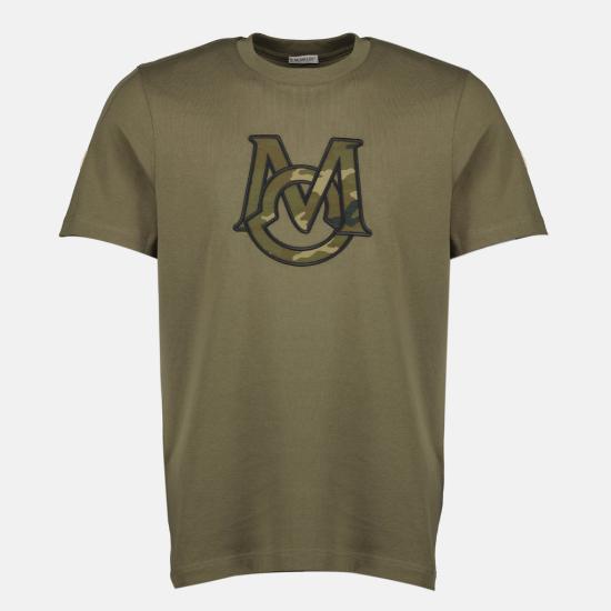  몽클레어 모노그램 코튼 티셔츠 8C00024 89AYY 823 OLIVE GREEN DOM