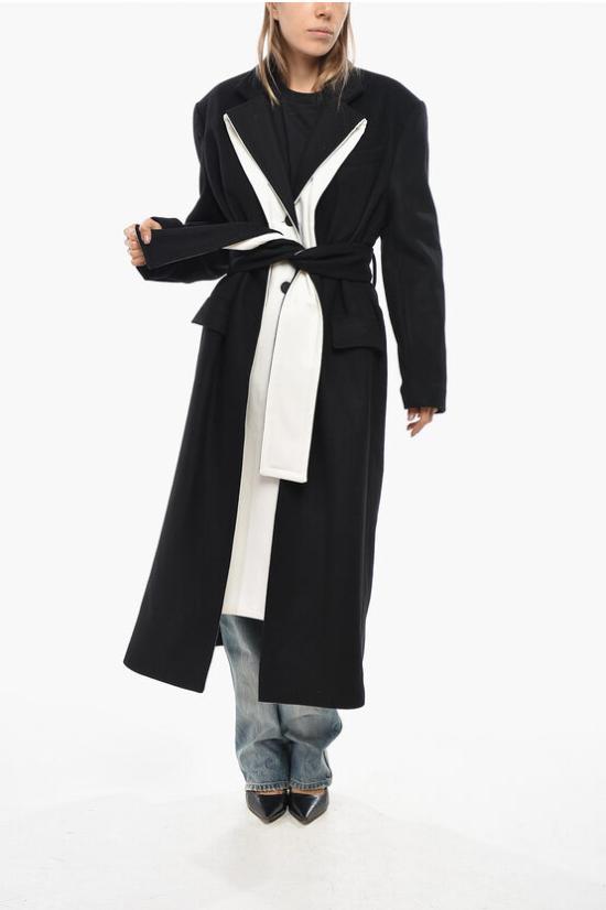  유돈초이 코트 EC24PF2C 002 C BLACK CREAM Black - EUDON CHOI