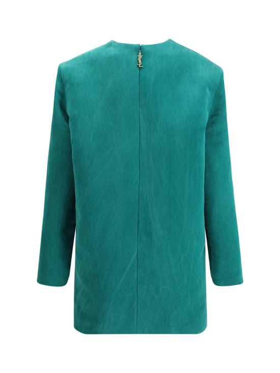 25FW 생로랑 숏 원피스 848977Y5J30 3129 GREEN - SAINT LAURENT