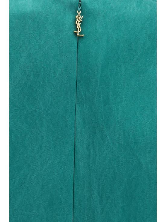 25FW 생로랑 숏 원피스 848977Y5J30 3129 GREEN - SAINT LAURENT