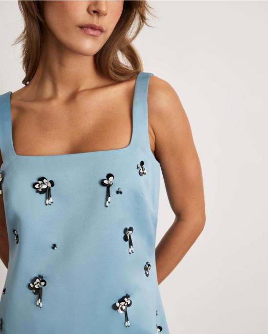  타냐 테일러 숏 원피스 바튼 드레스 클라우디 시폼 - TANYA TAYLOR