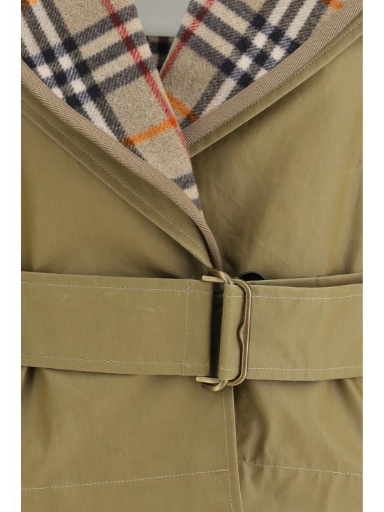 26SS 버버리 크롭 코튼 자켓 체크 워머 8119106 C1311 BEIGE - BURBERRY