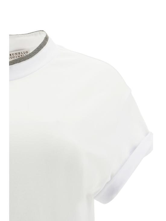 26SS 브루넬로 쿠치넬리 콘트라스트 트리밍 M0T18BD200 C159 WHITE - BRUNELLO CUCINELLI