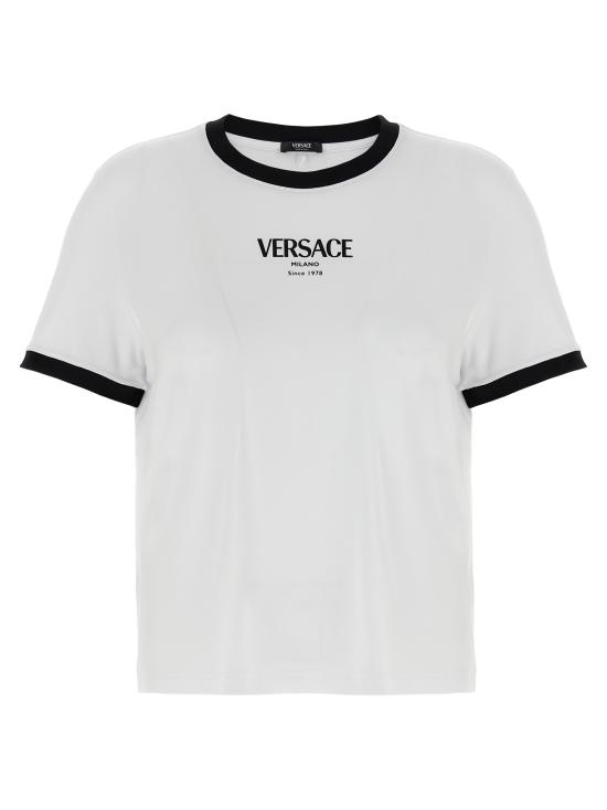 26SS 베르사체 반팔 티셔츠 10226561A16685 2W020 WHITE BLACK