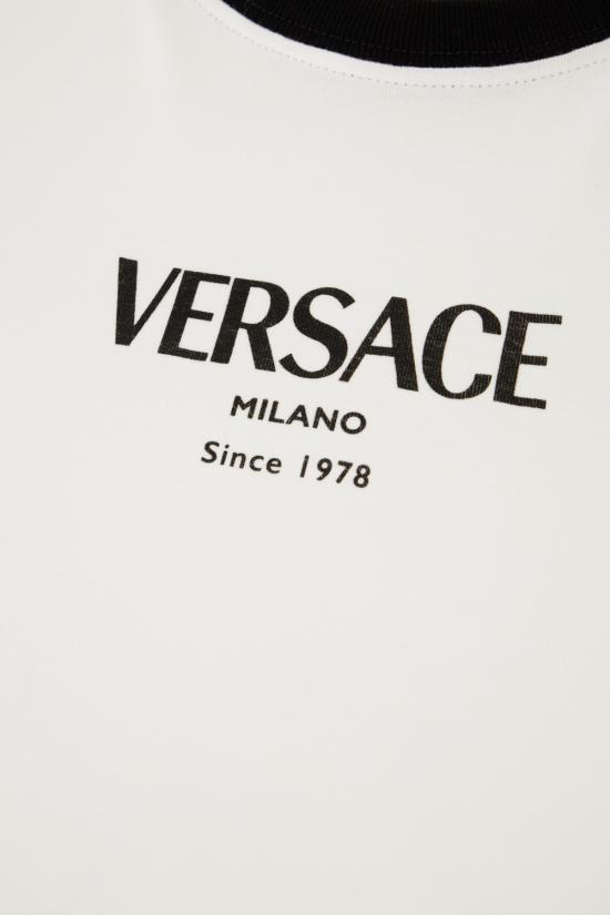 26SS 베르사체 반팔 티셔츠 10226561A16685 2W020 WHITE BLACK - VERSACE