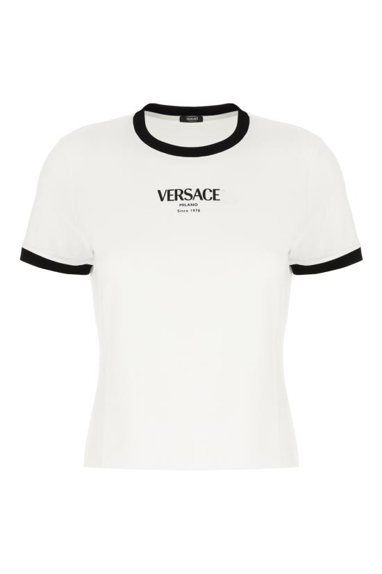 26SS 베르사체 반팔 티셔츠 10226561A16685 2W020 WHITE BLACK