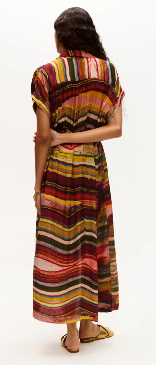  캐롤리나 케이 롱 원피스 Carolina K Valerie 카프탄 드레스 루비 마블 - CAROLINA K