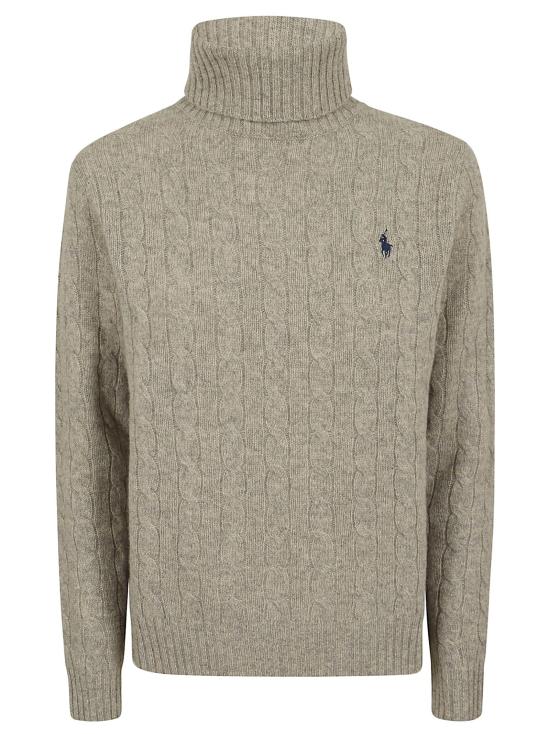 25FW 폴로 랄프로렌 울 캐시미어 케이블 니트 터틀넥 211888686 002 LIGHT VINTAGE HEATHER GREY