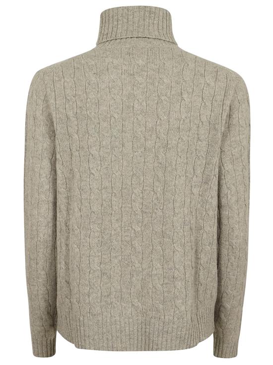 25FW 폴로 랄프로렌 울 캐시미어 케이블 니트 터틀넥 211888686 002 LIGHT VINTAGE HEATHER GREY - POLO RALPH LAUREN