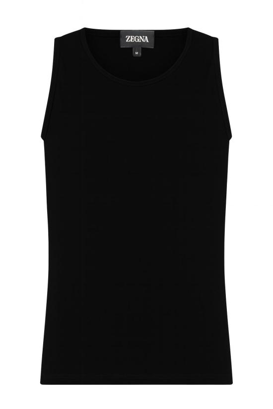 25FW 에르메네질도제냐 민소매 티셔츠 N3D001860 001 BLACK