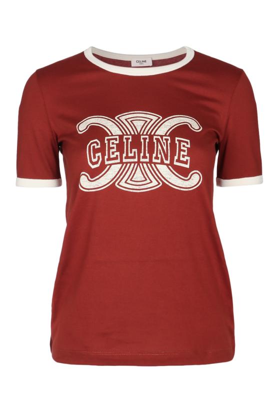 25FW 셀린느 반팔 티셔츠 RX0CH671Q GAE1 COGNACCREAM