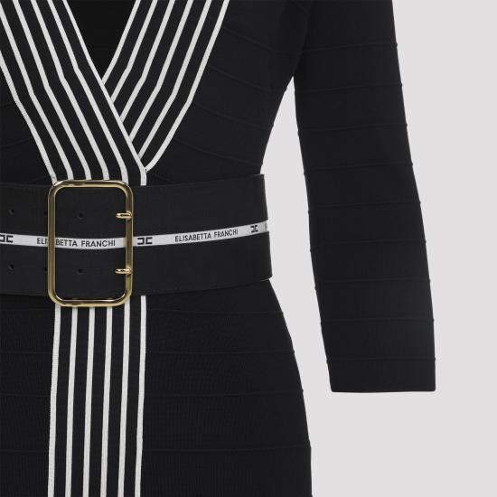 26SS 엘리자베타프랜치 숏 원피스 AM01S61E2 685 NERO BURRO - ELISABETTA FRANCHI