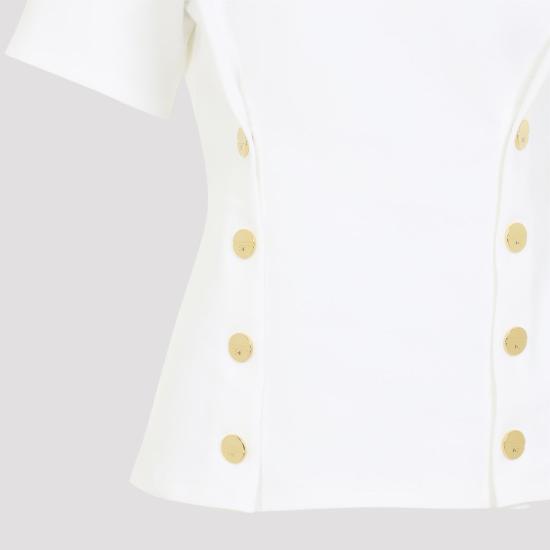 26SS 엘리자베타프랜치 반팔 티셔츠 MA00461E2 270 WHITE - ELISABETTA FRANCHI