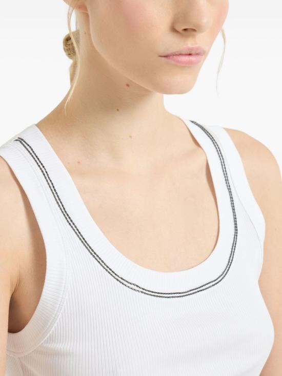 26SS 브루넬로 쿠치넬리 민소매 티셔츠 MG902BW710 C159 White - BRUNELLO CUCINELLI